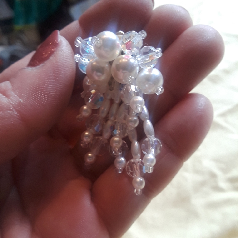 Clip on pearl earrings
